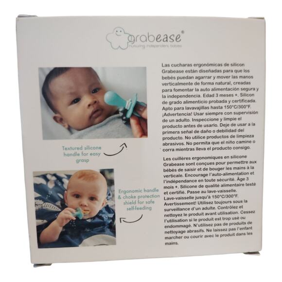 Grabease Baby & Toddler Self Feeding Utensils Two Spoons (New, Pink & Gray) - Picture 5 of 5